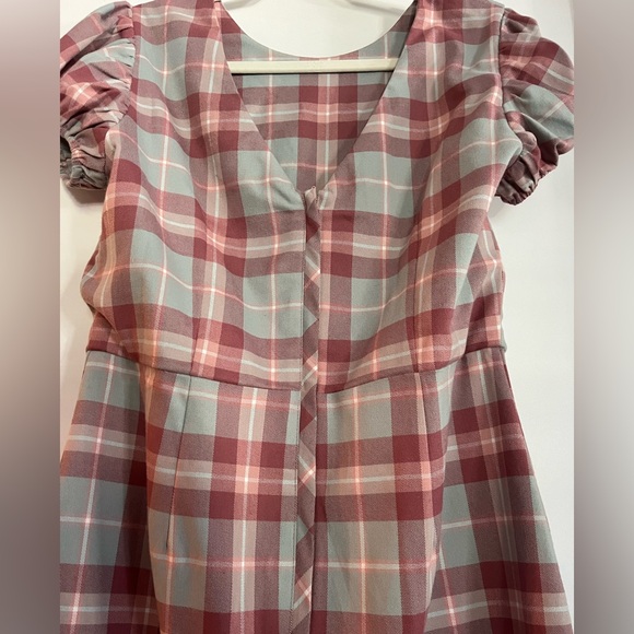 Collectif Classic Red and Gray Check Midi Dress EUC - Picture 5 of 12